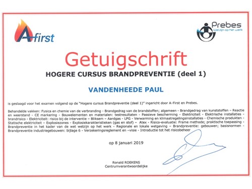 Hogere cursus brandpreventie deel 1